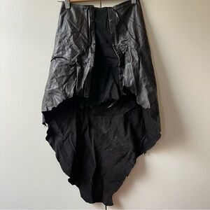 Miles Tonne Leather Short/Long Skirt Black Leather Suede Small S Renn Fest